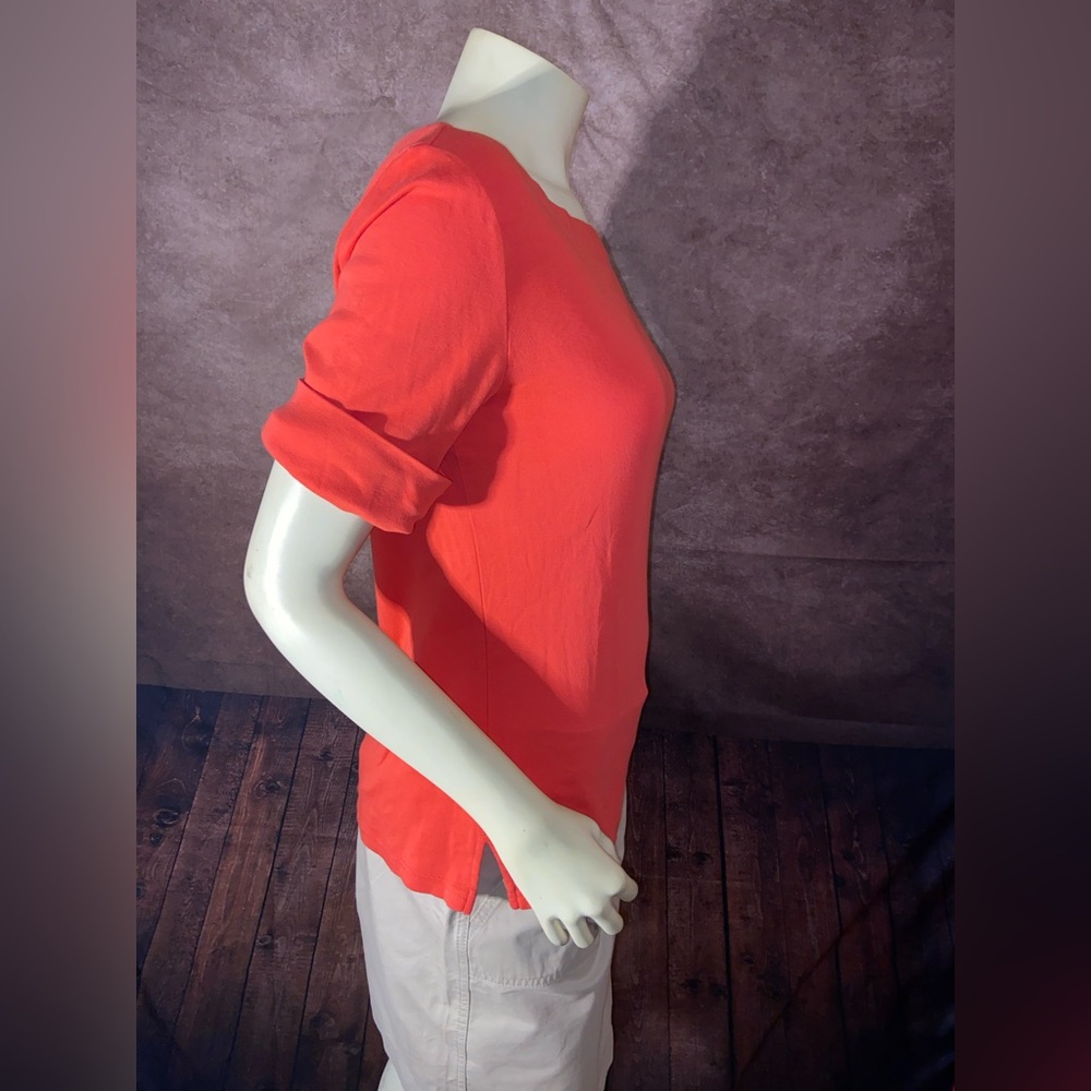 Lauren‎ Ralph Lauren Boat-Neck Stretch T-Shirt, Deco Coral, Size Large-EUC - Picture 3 of 7